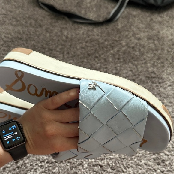 Sam Edelman Light Blue Woven Slide Sandals size 8 - Picture 12 of 13